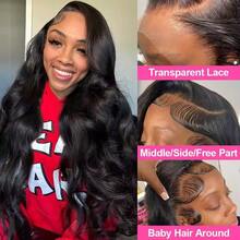 200% Dichte schwarze Körperwelle Echthaar-Mischung 13X4 13x6 Spitzenfrontal Perücken für Frauen, Vorverzupft, großer Bereich Spitzenfront Perücke für Alltag und Party, natürliche Haaransatz Perücke