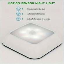 1 pièce/3 pièces Veilleuse LED à détecteur automatique, lampe murale sans fil, alimentée par batterie, convient pour les escaliers, les armoires, la salle de bain, les marches, la chambre à coucher, le couloir, la décoration intérieure - Argent - Voir 9