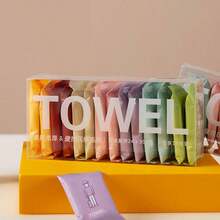 7/14片装一次性压缩面巾，婴儿便携式一次性湿巾，旅行卸妆或清洁湿巾