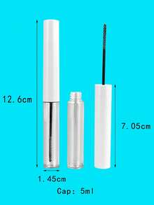 1/6pcs Eyelash Mascara Bottle, Glossy White Cap With Clear Bottle, 5ml Fine Lash Brush, Empty Container For Eyelash Serum, Lash Glue, DIY Series, Comes With Small Funnel - White - View 6