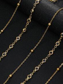 1 pieza Tocado con colgante de strass, accesorio de cabello nupcial minimalista, accesorios para el Día de San Valentín - Dorado - Ver 3