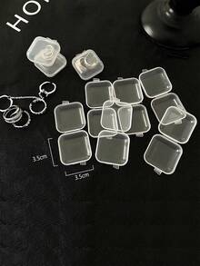 Transparent Jewelry Box, Mini Transparent Jewelry Storage Box Multi-Functional Portable Storage Box Jewelry Stand Jewelry Storage Box Jewelry Storage Bag Jewelry Accessories Suitable For Rings, Earrings, Necklaces, Bracelets Birthday Gifts Teacher Gifts Mother's Day Gifts Suitable For Women, Girls - White - View 4