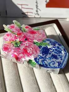 1 pieza Jarrón acrílico dulce, Sombrero, Carrito de flores, Porcelana azul y blanca, Pinzas de garra de concha, Taza de té de burbujas realista, Pasadores de cabello con forma de ramo de flores 3D, Adecuado para moño, cola de caballo, pinza para el cabello, Accesorios para el cabello de mujer, Divertido, Personalizado, Serie de plantas, Moda, Medio recogido, Chal, Moño, Pinza, Gran regalo para familiares y amigos Elegante pinza para el cabello de moda Verano - Multicolor - Ver 2