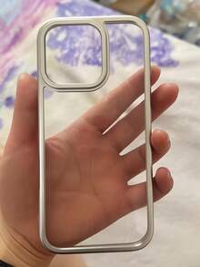 1pc Electroplated Transparent Minimalist Full Coverage TPU Shockproof Phone Case Compatible With Apple 17, 16, 15, 14, 13, 12, 11 Pro Max, Air - Clear - View 2