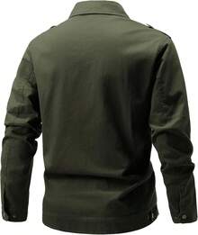Men's Cotton Lightweight Coats Canvas Field Work Bomber Casual Stylish Fall Spring OuterwearChristmas XG32 - 卡其色 - 查看 9