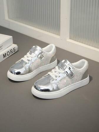 1 Pair 2025 New Fashion Casual Glitter Sneakers, Versatile Unisex Student Sports Shoes
