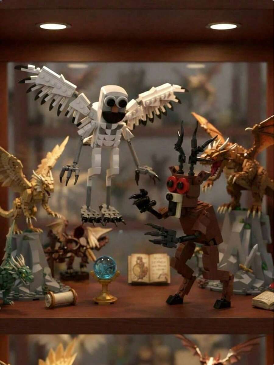 Rob-Lox 99nights In The Forest Artistic Building Blocks Toy, Can Be Placed On Desk Or Shelf, Assemble Mysterious Owl And Deer - Modern Display Collectible, Independent Style, Christmas