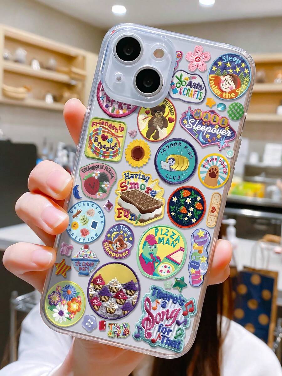 1 pieza Funda de teléfono a prueba de golpes y antihuellas con patrón de collage de comida linda, compatible con Galaxy/ 17/17 Pro/17 Pro Max, 16/16 Pro/16 Plus, 15/15 Pro Max/15 Pro, 11/12/13/14 Pro Max, 11 Pro/11 Pro Max, 12 Pro/12 Pro Max, 13 Pro/13 Pro Max, 14 Pro/14 Pro Max, carcasa suave, diseño creativo de alta gama - Multicolor - Ver 1