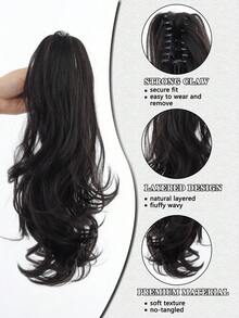 1件装合成马尾假发，自然波浪，合成爪夹马尾，爪夹发髻发夹，合成假发髻假发，适合女性女孩派对角色扮演日常使用 - 彩色 - 查看 4