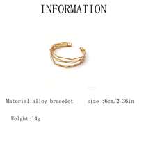 Hollow Out Cuff Bangle - Yellow Gold - View 7