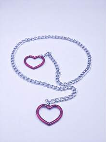 1pc Sexy Lingerie Accessory Set, Including Heart-Shaped Chain, Collar, Necklace, Restraint Strap, Adult Toy Prop, Multi-Layer Tassel Necklace, Perfect For Displaying Charm, Essential For Dates, Parties And Gatherings, Captivating For Men, Attractive Foot Gift, Sexy Lingerie, Valentine's Day Supplies, Valentine's Day Gift