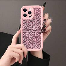 Funda de Teléfono Moderna y Elegante Leopardo Rosa 1pc, una Funda de Teléfono Moderna con un Diseño de Leopardo Popular, Compatible con iPhone 17/16/15/14/13/12/11/Pro/Promax/X/Xr/Xs/Xsmax/7/8/Plus, Haciéndola un Regalo Perfecto para Hombres y Mujeres, Funda de Teléfono, Cubierta de Teléfono, Fundas Protectoras de Diseñador Lindas y Femeninas para Mujeres - 1 pieza - Ver 2