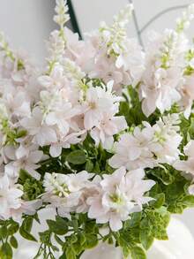 1 Bunch Artificial Lavender Flower Bouquet, New Year Bouquet, Faux Hydrangea, Suitable For Room Decor, Autumn Decor, Garden Center Decor, Party, Gift, Bride Wrist Corsage, Harvest Festival, Decor, Wedding Decor, DIY Flower Wall Backdrop, Valentine's Day Gift, Decorative Accessory, Front Yard Decor - Baby Pink - View 2