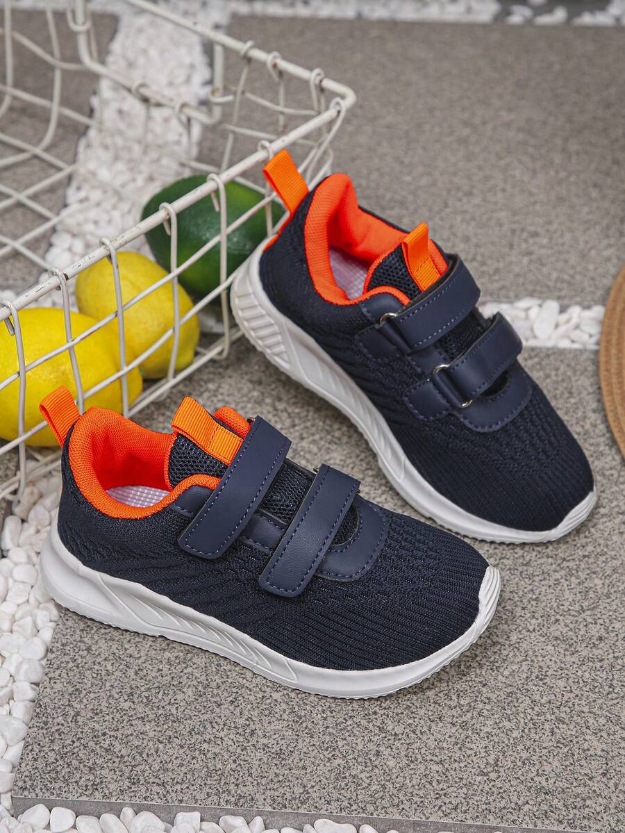 2025 Essential Mesh Shoes For Boys Aged 3-12, Hook And Loop Design For Easy On/Off, Soft Soles, No SNP, Suitable For School, Sports, Performances And Everyday Wear - Black - View 1