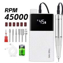 Lixadeira de Unhas Elétrica Profissional, Kit de Grooming de Unhas Portátil Sem Fio com Bits de Lixamento, Lixa de Unhas Recarregável de 45.000 RPM, Adequada para Unhas Acrílicas, Polimento de Gel, Produtos de Cuidados com as Unhas, Ferramentas de Unhas, Uso Profissional e Doméstico, Presente para Professores, Médicos, Família, Amigos, Todas as Ocasiões