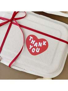 6pcs Valentine's Day Love Thank You Gift Packaging Stickers, Valentine's Day DIY Baking Packaging Red Love Seal Stickers, Dessert Donut Baking Packaging Decorative Stickers, Valentine's Day Gift Decorative Stickers - Multicolor - View 4