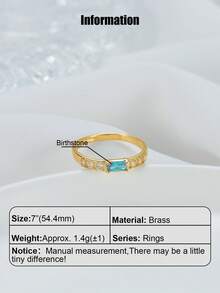 Square Birthstone Luxury Custom Ring, Supports Birthstone Customization. Perfect For Valentine's Day, Christmas, Thanksgiving, Mother's Day, Father's Day, Birthdays, Graduation Ceremonies, And Surprise Gifts. Ideal For Gifting To Parents, Lovers, Partners, Close Friends, Grandparents, And Teachers-An Eternal Token Of Love And A Timeless Treasure To Convey Affection. - Multicolor - View 9