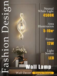 1pc/2pcs Modern Acrylic Wall Lamp, High Transmittance Acrylic Lamp Body, LED Light Strip, Suitable For Bedroom, Living Room, Study, Bedside, Corridor And Other Decorative Wall Lamps - Multicolor - View 6