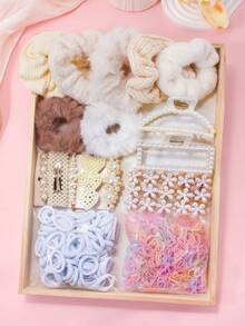 262pcs/Set Chocolate-Tone Hair Accessories Combo, Includes Large Square Plastic Hair Hoops, Spiral Coils, Seamless Clips, And Snag-Free Hair Ties - Suitable For Girls And Women, Retro And Minimalist Style - Suitable For Daily Wear In All Seasons - 2025 New Fashion Headpieces, School Stuff, Gifts, Hair Bobbles, Hair Bands