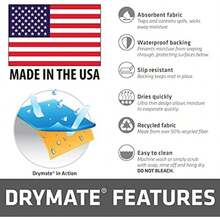 Drymate Mantel individual para cuenco para mascotas, tapete de alimentación de alimentos para perros y gatos, tela absorbente, parte trasera impermeable, antideslizante, lavable a máquina/duradero (hecho en Estados Unidos) (12 x 20 pulgadas) (cuadrado de diamante de topo)(12" x 20" Madera envejecida verde) - Multicolor - Ver 6