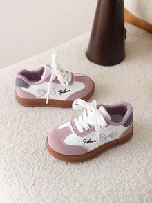 1 Pair Girls' Sports Sneakers, Children's Low-Top Casual Shoes, New Spring/Autumn Design - Purple - View 3