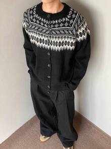 Men Sports Cardigans - Black - View 2