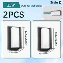 Đèn tường ngoài trời trang trí sân vườn, đèn LED nhựa chống nước, thích hợp sử dụng trong nhà/cầu thang/phòng/lối vào/phòng khách/cửa phòng tắm/bếp/phòng ngủ/hành lang/hiên nhà/nhà riêng. Thích hợp sử dụng cho sân vườn, hiên nhà, ban công, cầu thang, bãi đậu xe và lối đi, cửa trước, sân trong. Chọn nhiệt độ màu theo nhu cầu. Điện áp: 85V-265V - Đèn tường hiên ngoài trời - Xem 26