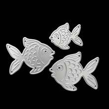 Fish-Shaped Metal Cutting Dies Set, Cutting Mold, Paper Craft Cutting Knife, Punching Dies, DIY Scrapbook, Paper Cards, Arts And Crafts Decoration - Silver - View 3