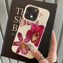 1个TPU材质亮紫色花卉图案手机壳，兼容 17 Pro Max/17/16 Pro Max/15/13/12/11、S20 FE/A15/S24/A55、Redmi Note 11/12/13 Pro，全包防摔软保护壳 - 白色 - 查看 2