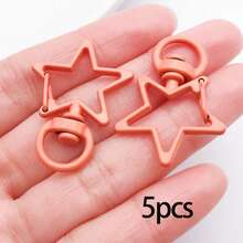 5pcs Colorful Star-Shaped Keychain Lobster Clasp Key Hook Keychains Hook For DIY Jewelry Making Findings Accessories Craft Supplies 24x33mm - Star - View 9