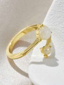 1枚金色极简可调节戒指，适合各种场合佩戴，优雅简约的设计风格，既适合日常佩戴，也适合作为时尚戒指。 - 戒指 - 查看 8