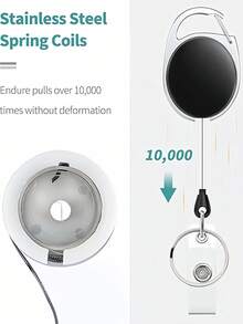 Retractable Badge Reel With Holder Clip Women And Men Retractable Key Ring Retractable Key Chain ID Badge Card Holder Oval-Shaped Pulling Key Chain Suitable For Work Id Card Credit Card Access Control Card ID Card And Key Storge Outdoor Camping Hiking Travel And Work Use Travel Accessories Outdoor Hiking Essential - Multicolor - View 11