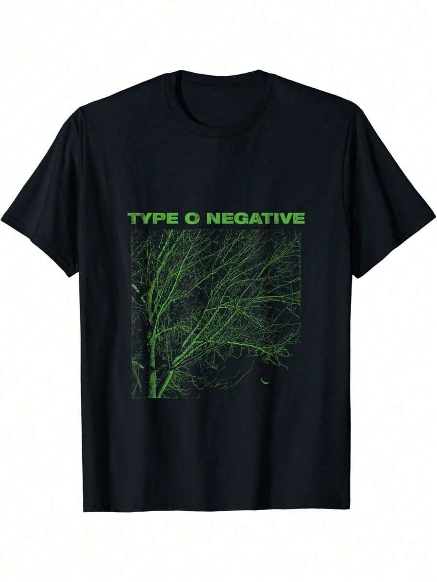 Camiseta negra de árbol negativo tipo O - Negro - Ver 1