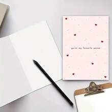 Valentine's Day Card With "You Are My Most Beloved" Written On It. Cute Pink And Red Anniversary Greeting Card. Romantic Greeting Card Suitable For Both Him And Her. Ideal As A New Year Gift, Ramadan Gift, And Valentine's Day Surprise. - Multicolor - View 5