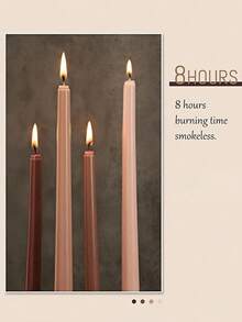4/8 Pcs Brown Series Decorative Candles, Western Style Candlelight Dinner Candles, Smokeless Dinner Candles, Home Decor Candles, Wedding Candles, Party Candles, Home Decor, Birthday Gift, Graduation Gift, Party Gift, Special Gift - Brown - View 8
