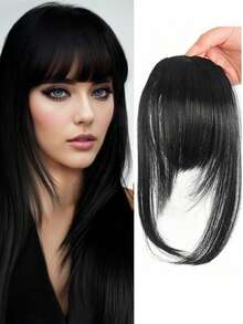 高级合成漫画刘海假发，女士额夹式刘海，耐热自然黑，适合日常佩戴 - 彩色 - 查看 15