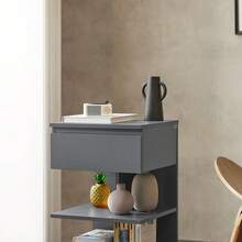 SoBuy Set Of 2 Narrow Bedside Tables, Nightstands With 1 Drawer And 2 Shelves, Modern Side Table, Storage Cabinet For The Bedroom, Bedside Table W39 X D39 X H65 Cm Grey FBT49-HGx2 - Light Grey - View 11