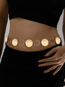 Bohemian Style Sequins Exquisite Minimalist Women's Round Splicing/Square Pendant Chain Waist Chain - Matched With Skirt Pants Chain Accessories - Beach Vacation Party Matching (No Gift Box) - Waist Chain - View 9