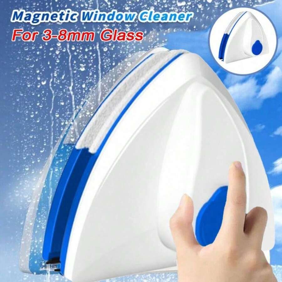 Magnetic Window Cleaner Double Sided Indoor Outside Glass Cleaner Magnet Washer - Blue and White - View 1