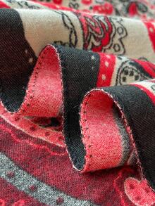 1pc Elegant Paisley Jacquard Faux Cashmere Warm Scarf For Women, Bohemian Style, Windproof Neck Warmer, Fashion Versatile Shawl/Blanket For Daily Wear, Autumn/Winter - Red - View 3