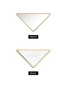 Prada 银色金属三角形化妆镜 - 经典单面旋转便携化妆镜，可放入钱包，时尚优雅设计，银色金属便携化妆镜，经典单面旅行镜，优雅手提包化妆镜 - 銀色 - 查看 5