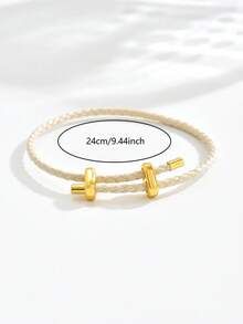 1pc Women's Fashion Simple PU Bracelet, Adjustable Wristband Suitable For Daily Wear