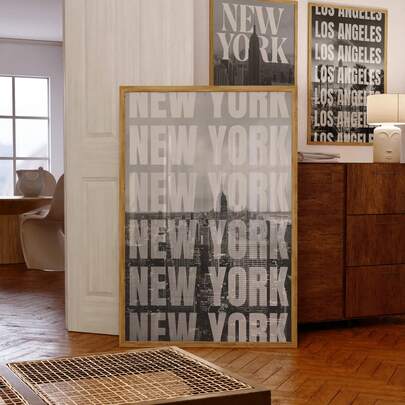 1pc Frameless New York Skyline Wall Art, Vintage Black White NYC Cityscape Print, Urban Dorm Poster For Bedroom Office Classroom Decor | Room Decor Bedroom, Decoration, Prints For Wall, Vintage Decor