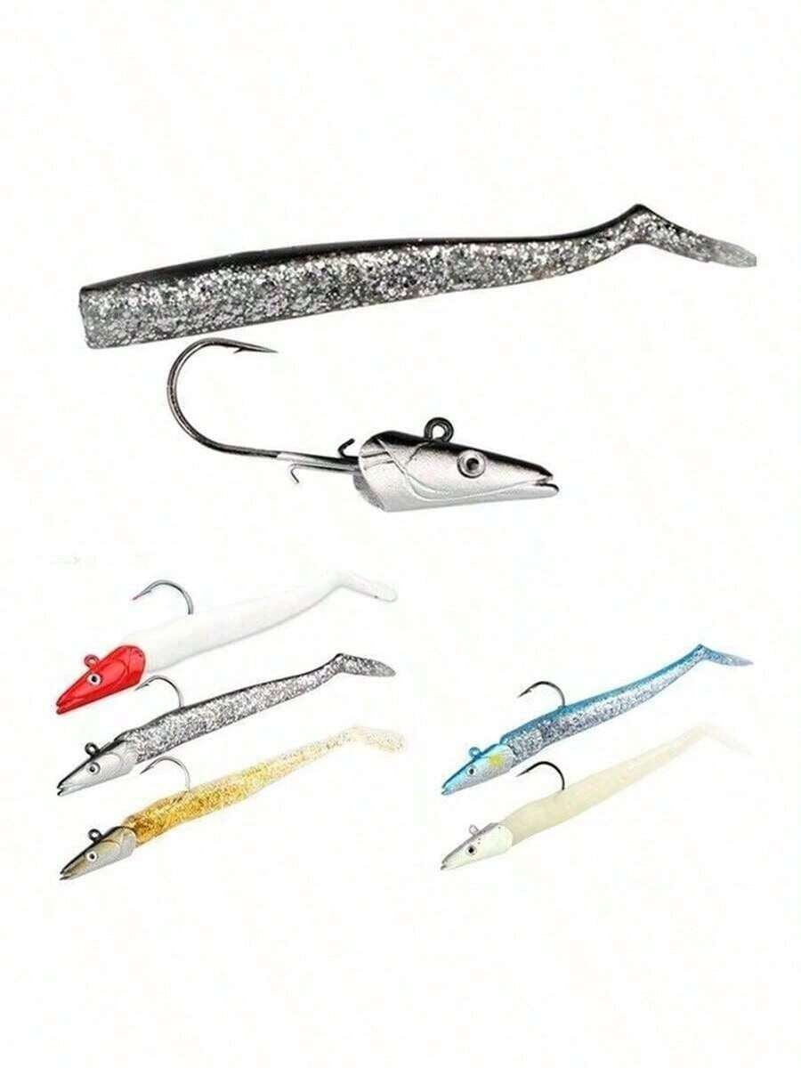 3pcs/5pcs Lead Head Soft Bait, Sinking Lead Head Fishing Lure, Lifelike Soft Lure For Lure Fishing, Attractant Fishing Bait