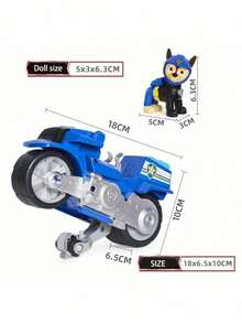 Spin Master Moto Pups Character's Deluxe Pull Back Motorcycle With Wheelie Feature And Figure Full Set Children's Toy Car