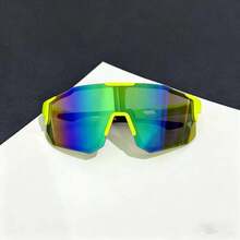 2025 New High-End Blue, Green, Red Lens Unisex Oversized Outdoor Sports Anti-Sweat Safety Cycling Fashionable Glasses, Casual PC Lens Decorative Glasses, Suitable For Daily Leisure And Life - Pink - View 5
