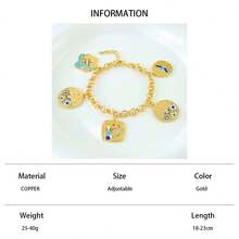 时尚迪拜嘻哈珠宝手镯 21k镀金中东伊斯兰幸运手镯 土耳其女士复古派对珠宝 - Pendant Bracelet - 查看 19