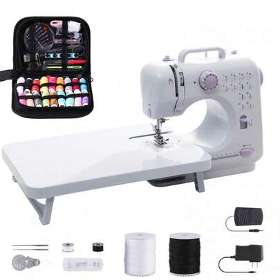 Senmeo Mini Sewing Machine - Portable With Extension Table & Sewing Kit For Beginners