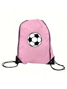 Mochila con cordón personalizada, mochila con cordón de fútbol personalizada, bolsa de gimnasio con cordón personalizada con estampado de fútbol y nombre/logo/texto personalizado, disponible en múltiples colores, adecuada para viajes, fitness y uso diario, opción de regalo ideal para atletas - Multicolor - Ver 5