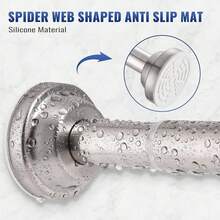 1pc Super Long No Drill Installation Stainless Steel Extendable Curtain Rod, 2.5CM Diameter, Black/Silver Curtain Rod, Wardrobe Hanging Rod, Retractable Rod, Clothesline, No Drilling Required, Stainless Steel Material, Easy Installation, Multi-Functional For Bedroom, Balcony, Wardrobe, Outdoor Clothesline, Suitable For Bathroom, Window, RV, Living Room, Bedroom - Tension Rod For Curtains, Closets, Etc. - Multicolor - View 5